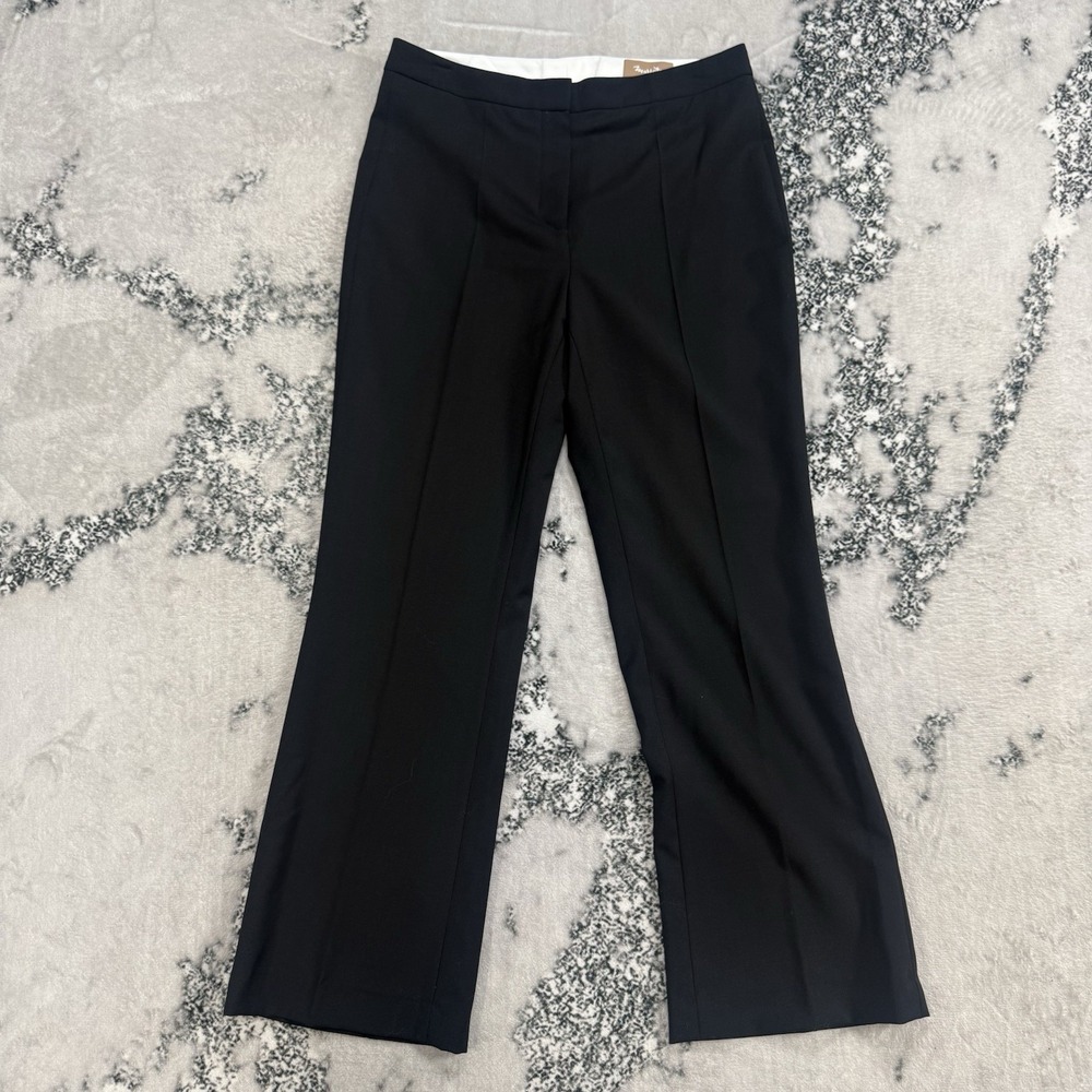 Boss Marzotto Pants Black Italian Virgin Wool Trousers Womens 4 Natural Stretch‎